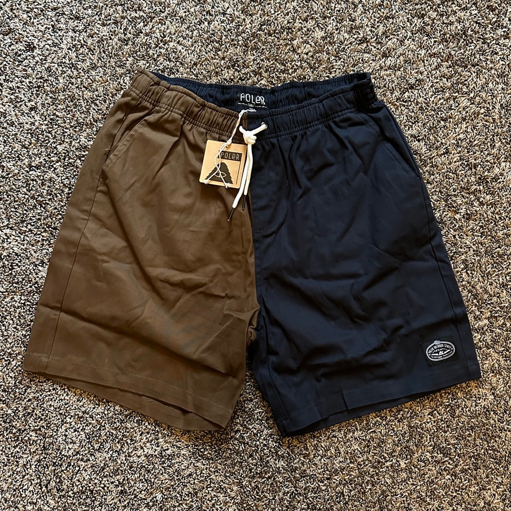 Poler Dusty Short - Navy/Brown, Size L